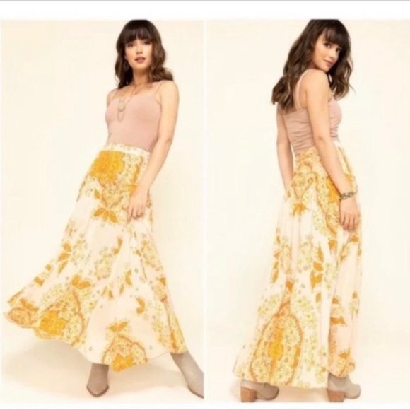 Free People Yellow Floral Maxi Skirt - Picture 5 of 14